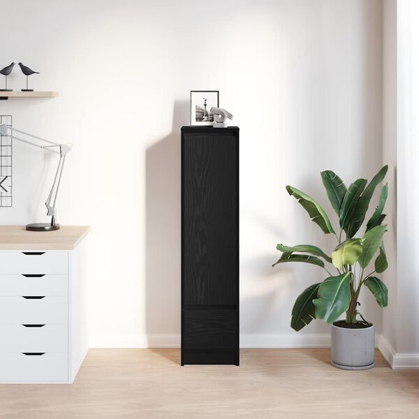 vidaXL Buffet haut chêne noir 29,5x34x119,5 cm bois d'ingénierie