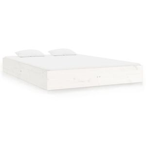 vidaXL Cadre de lit sans matelas blanc bois massif 160x200 cm