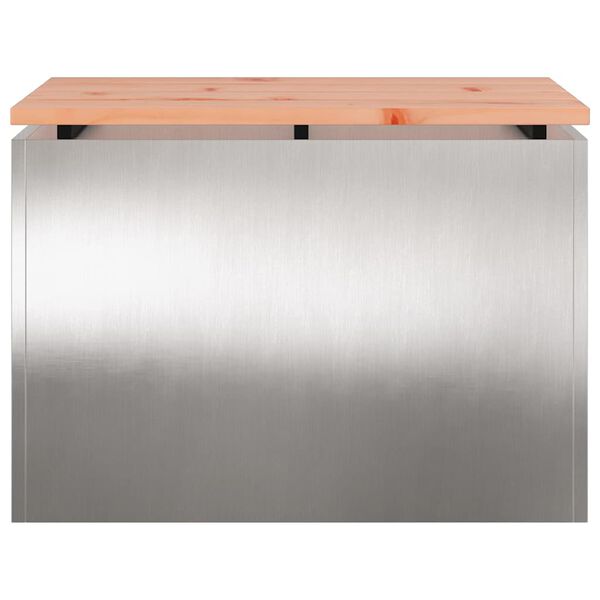 vidaXL Banc de jardin Argent 60 x 40 x 43 cm Acier inoxydable