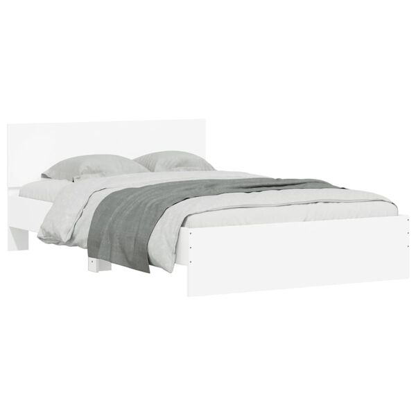 vidaXL Cadre de lit sans matelas blanc 135x190 cm
