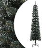 vidaXL Sapin de No&euml;l artificiel mince avec support Vert 210 cm PVC