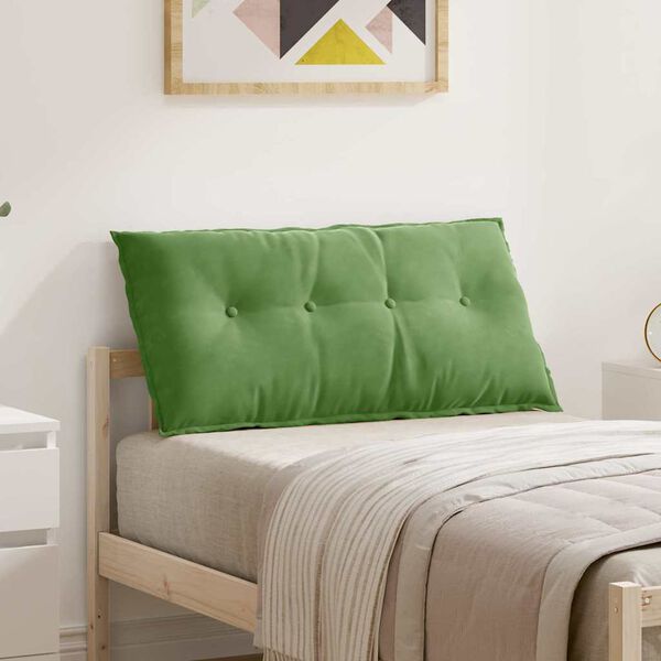 vidaXL Coussin de Dos Vert clair 100 x 50 cm Tissu en velours c&ocirc;tel&eacute;