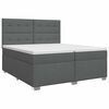 vidaXL Lit boxspring avec matelas Gris fonc&eacute; 200 x 200 cm Tissu