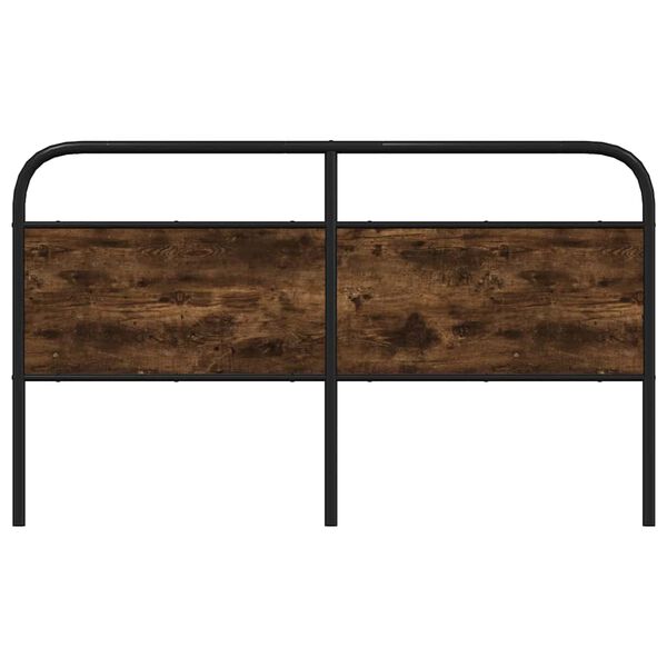 vidaXL T&ecirc;te de lit ch&ecirc;ne fum&eacute; 160 cm acier et bois d'ing&eacute;nierie