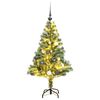 vidaXL Sapin de No&euml;l artificiel 150 LED&boules&neige floqu&eacute;e 150 cm