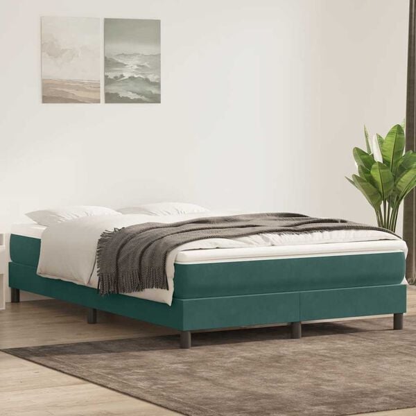 vidaXL Sommier à lattes de lit sans matelas vert foncé 140x220cm