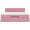 VidaXL Cadre de lit ottoman avec matelas rose 160x200 cm velours