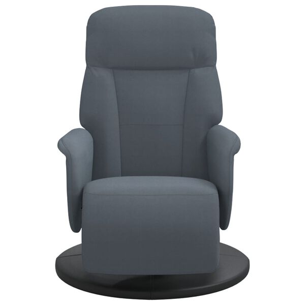 vidaXL Fauteuil inclinable avec repose-pied gris fonc&eacute; velours