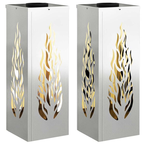 vidaXL Lumi&egrave;re de chemin LED solaire 2 pcs Galvanis&eacute; Galvanis&eacute;