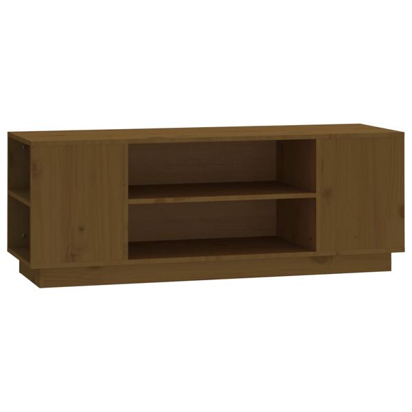vidaXL Meuble TV Marron miel 110x35x40,5 cm Bois de pin massif