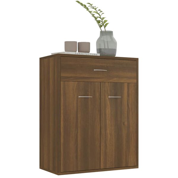 vidaXL Buffet Chêne marron 60x30x75 cm Bois d'ingénierie