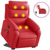 vidaXL Fauteuil inclinable de massage &eacute;lectrique rouge similicuir