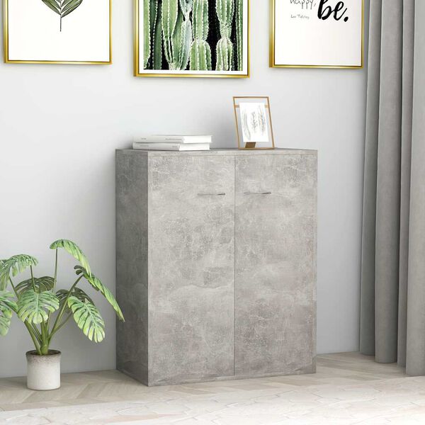 vidaXL Buffet Gris b&eacute;ton 60x30x75 cm Bois d'ing&eacute;nierie