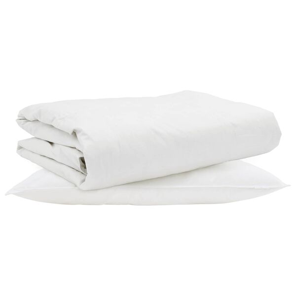 vidaXL Duvet d'&eacute;t&eacute; simple avec oreiller 2 pcs Blanc Plume de canard