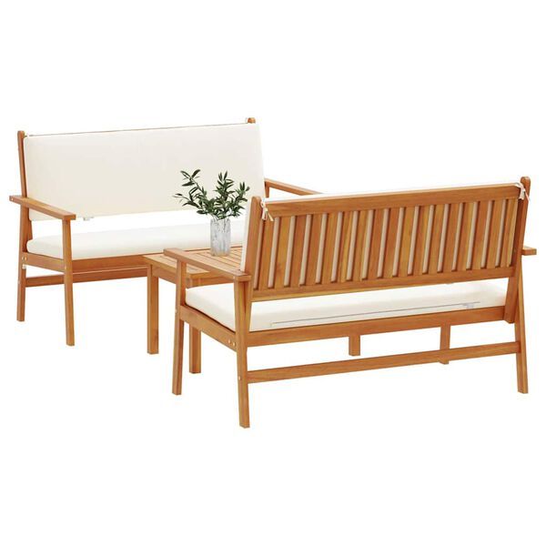 vidaXL Ensemble de canap&eacute; de jardin 3 pcs Marron 120 x 65,5 x 79 cm