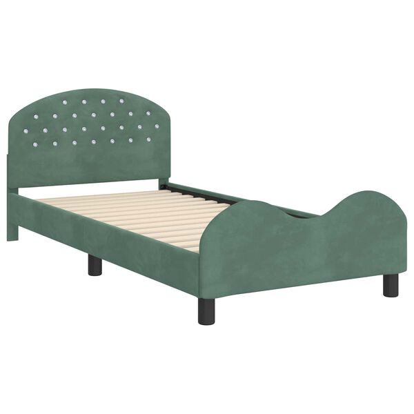 vidaXL Cadre de lit pour enfants avec t&ecirc;te de lit Vert Mer 90 x 200 cm