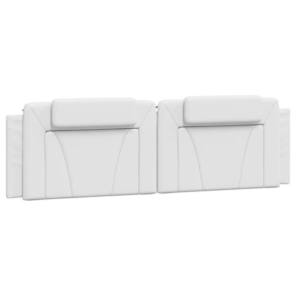 vidaXL Coussin de t&ecirc;te de lit Viana blanc 180 cm similicuir