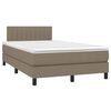 vidaXL Sommier &agrave; lattes de lit avec matelas LED Taupe 120x200 cm Tissu