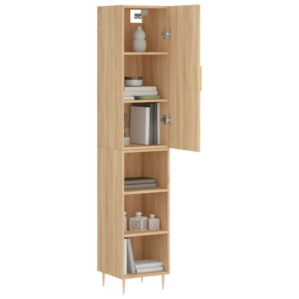 vidaXL Buffet haut Ch&ecirc;ne sonoma 34,5x34x180 cm Bois d'ing&eacute;nierie