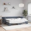 vidaXL Lit de jour avec gigogne et matelas gris fonc&eacute; 80x200cm velours