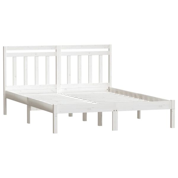 vidaXL Cadre de lit sans matelas blanc bois de pin massif