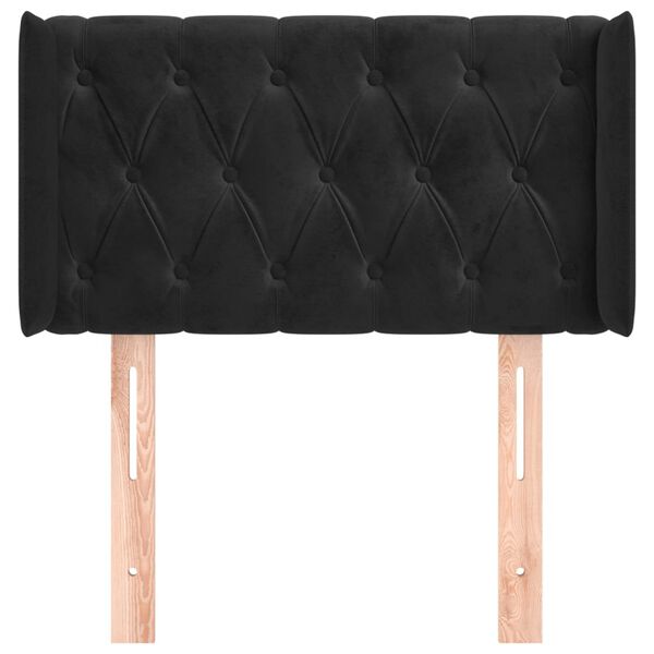 vidaXL T&ecirc;te de lit avec oreilles Noir 83x16x78/88 cm Velours
