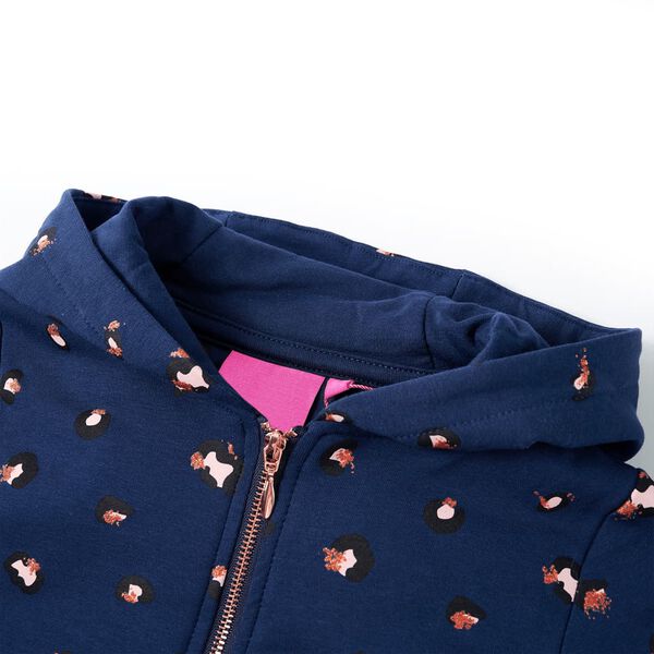 Sweatshirt &agrave; capuche pour enfants bleu marine 128