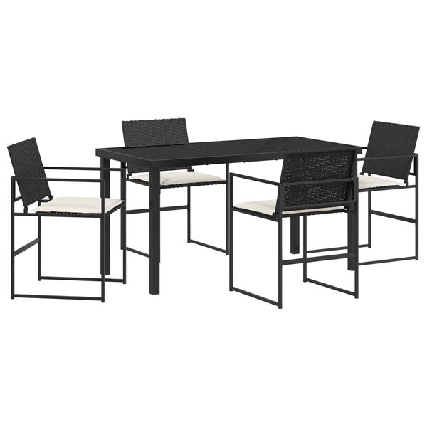 vidaXL Ensemble de salle &agrave; manger pour jardin 5 pcs Noir