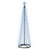 vidaXL Sapin c&ocirc;ne lumineux LED 180 cm 250 LED Bleu Acier Blanc