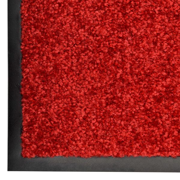 vidaXL Paillasson lavable Rouge 60x90 cm