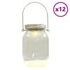 vidaXL Lampe solaire en verre d'ext&eacute;rieur 12 pcs blanc chaud