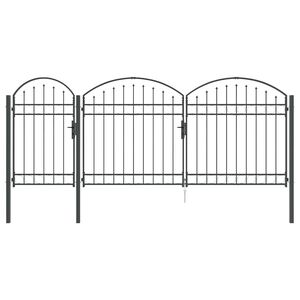 vidaXL Portail de cl&ocirc;ture de jardin avec sommet en arc ASSEN Acier