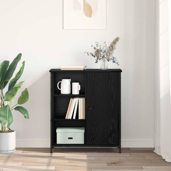 vidaXL Buffet Ch&ecirc;ne noir 70 x 30 x 80 cm Bois d'ing&eacute;nierie