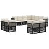 vidaXL Ensemble de canap&eacute; de jardin 11 pc Noir polyrotin