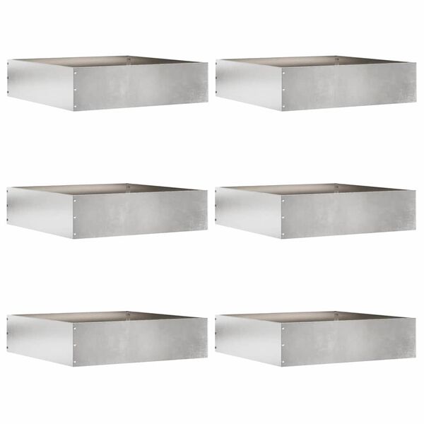 vidaXL Bordure de Pelouse 6 pcs Argent 50 x 50 x 13 cm