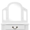 vidaXL Coiffeuse et tabouret Blanc 65x36x128 cm Bois de paulownia MDF