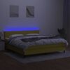 vidaXL Sommier &agrave; lattes de lit avec matelas LED Vert 160x200 cm Tissu