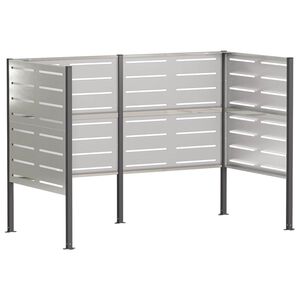 vidaXL &Eacute;cran pour poubelle 167 x 85 x 113 cm Acier inoxydable Argent&eacute;
