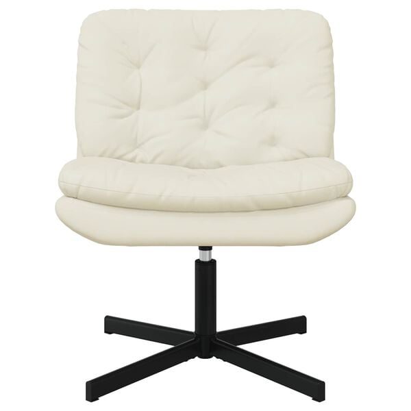 vidaXL Fauteuil relaxant pivotant Cr&egrave;me 63 x 75 x 76 cm Velours