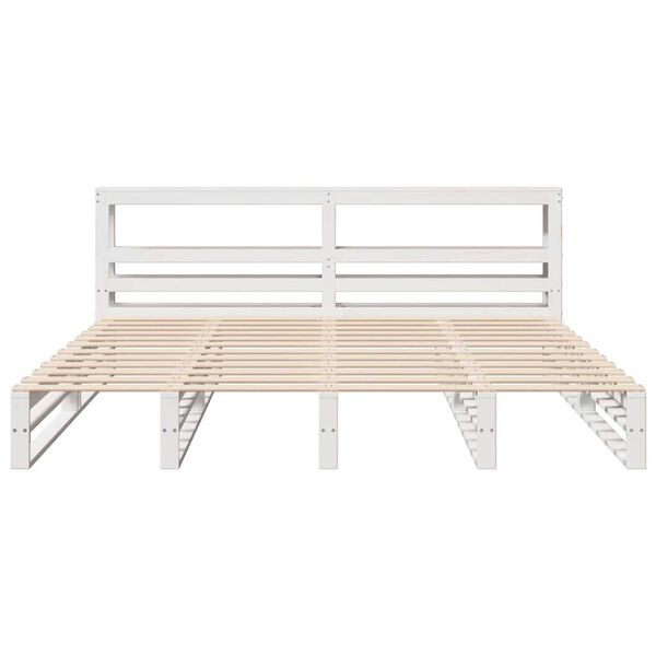 vidaXL Cadre de lit sans matelas blanc 180x200 cm bois massif de pin
