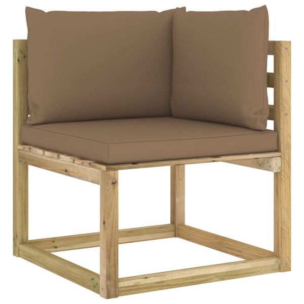 vidaXL Salon de jardin 12 pcs avec coussins bois de pin impr&eacute;gn&eacute;