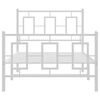vidaXL Cadre de lit m&eacute;tal sans matelas avec pied de lit blanc 90x200cm