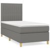 vidaXL Sommier &agrave; lattes de lit et matelas Gris fonc&eacute; 90x190 cm Tissu