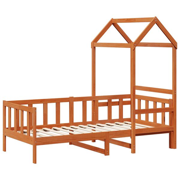 vidaXL Ensemble Lit de Jour 2 pcs Cire marron Bois de pin massif