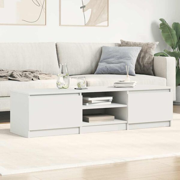 vidaXL Meuble TV Blanc 140x40x35,5 cm Bois d'ingénierie