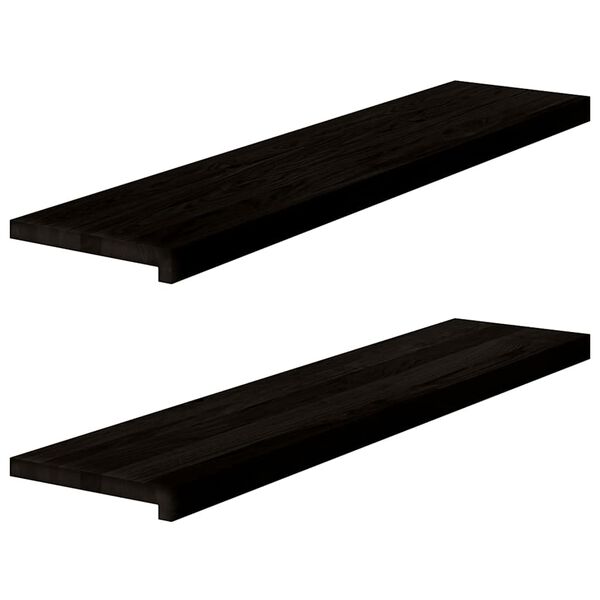 vidaXL Marches d'escalier 2 pcs marron fonc&eacute; 110x30x2 cm ch&ecirc;ne massif