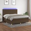 vidaXL Sommier &agrave; lattes de lit matelas et LED Marron fonc&eacute; 160x200 cm