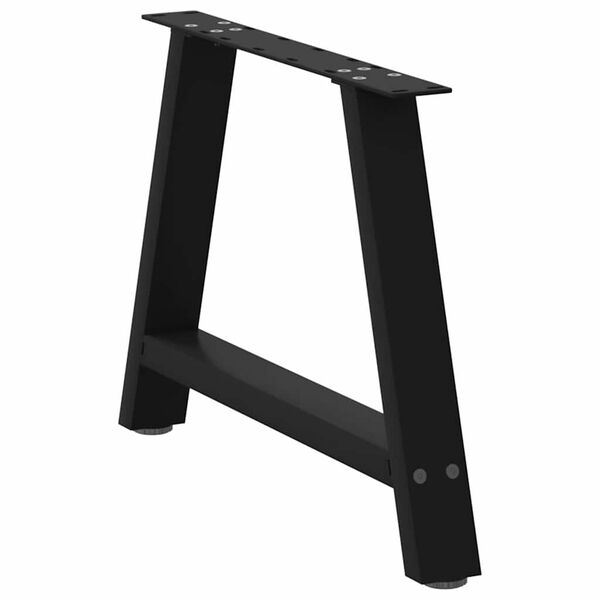 vidaXL Pieds de table basse en forme de A, 2 pi&egrave;ces, noir, 70 x (42-43) cm, acier