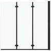 vidaXL Cabine de douche pliable 3 panneaux ESG 130x138 cm Noir