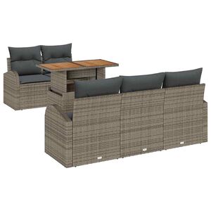 vidaXL Ensemble de canap&eacute; de jardin 6 pc Gris
